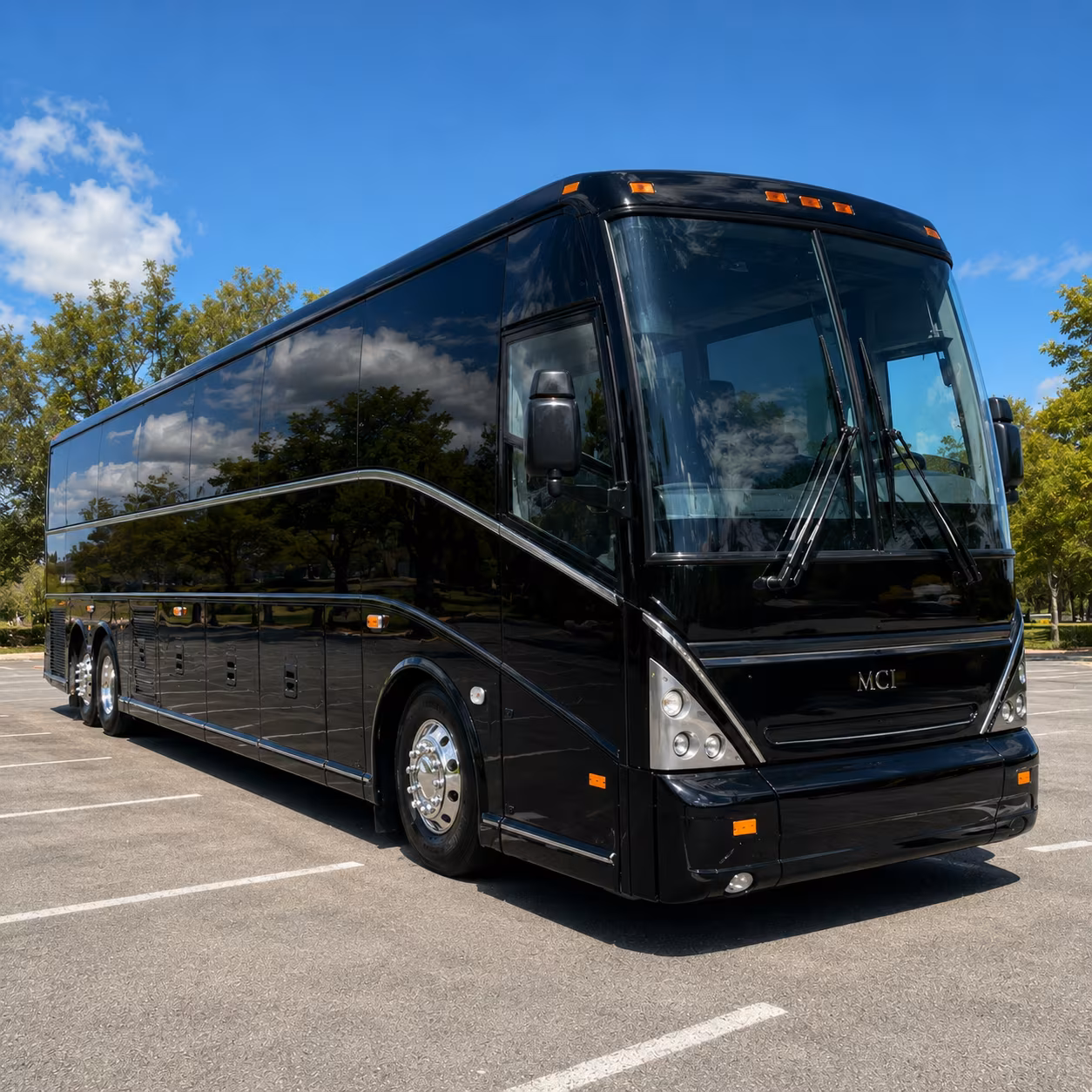 irving charter bus rental exterior